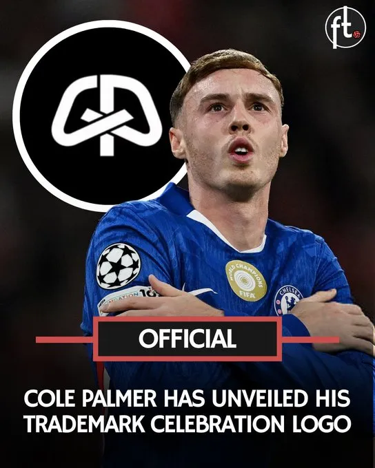 帕尔默发布个人LOGO，名字首字母CP以及庆祝动作融合一体